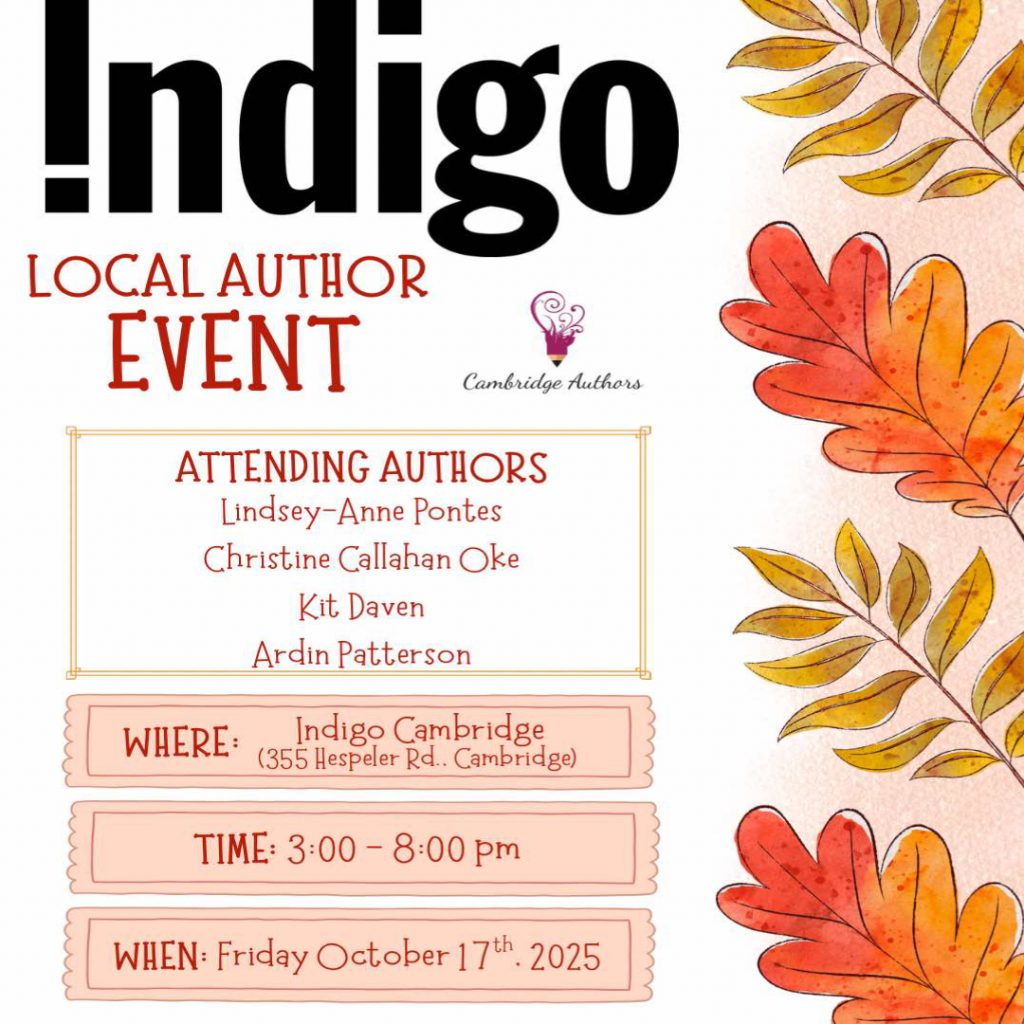 Group Author Event at Indigo Cambridge Centre on October 17, 3-8pm